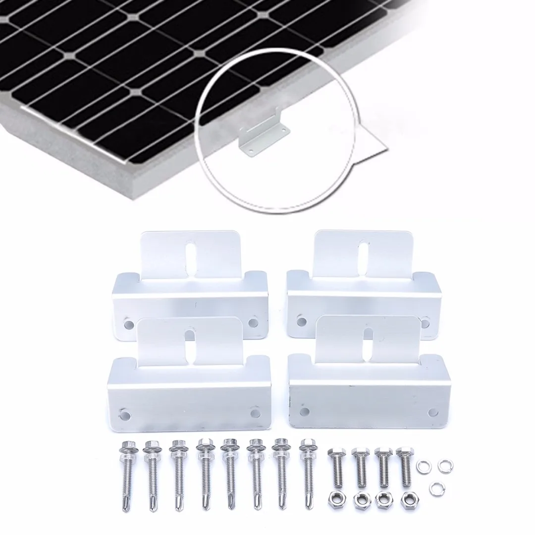 Practical 4pcs/lot Aluminum Z-Shape Solar Panel Brackets Kits For Caravan Roof Solar Panel Brackets Fittings Parts Mayitr