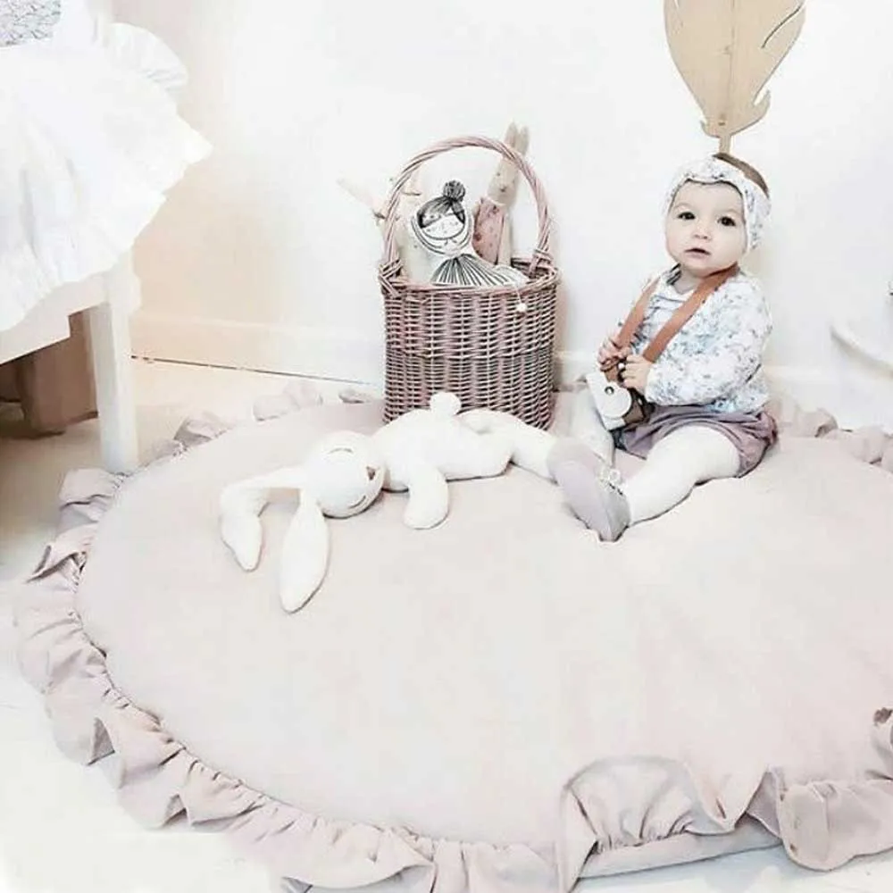 

MUQGEW Cartoon Animals Baby Play Mats Pad Toddler Kids Crawling Blanket Round Carpet Rug Toys Mat For Children Room Decor Photo