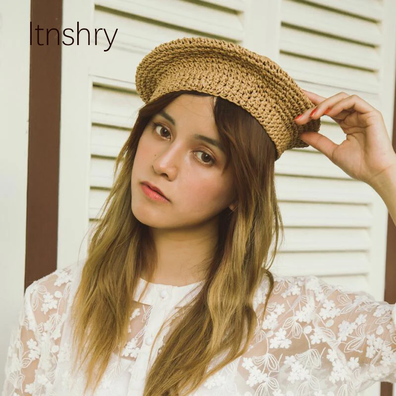 Женская Плетеная соломенная шляпка ручной работы летняя пляжная с большими