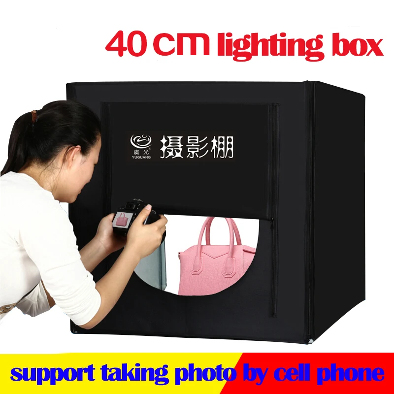 

Free Shipping Photography Equipment Folding Mini LED Light Box 40cm Softbox for Photo Studio Accessories