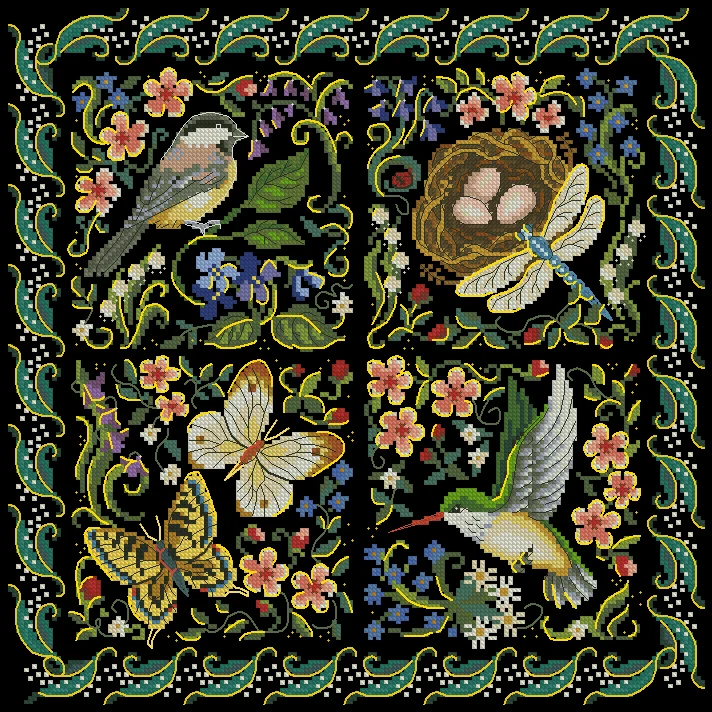 Высокое качество Счетный Набор для вышивания крестиком The Finery Of Nature Птичье гнездо яйцо бабочка цветок цветы птицы dim 03824 3824