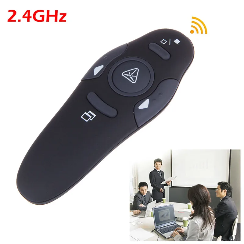 

2.4GHz Wireless Powerpoint Presentation Presenter Pen USB RF Remote Control Page for Turning PPT Red Laser Pointers