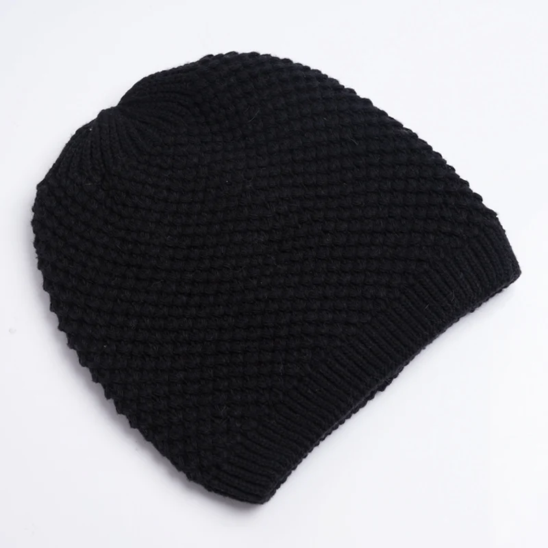 Charles Perra, новинка, мужские вязаные шапки, зимние, двухслойные, утолщенные, шерстяные шапки, модные, повседневные, мужские, Skullies Beanies 3313 - Цвет: black