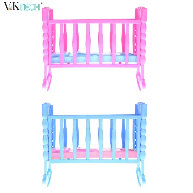 One Set Doll Accessories Baby Bed For Mini Doll Girl Home Furniture