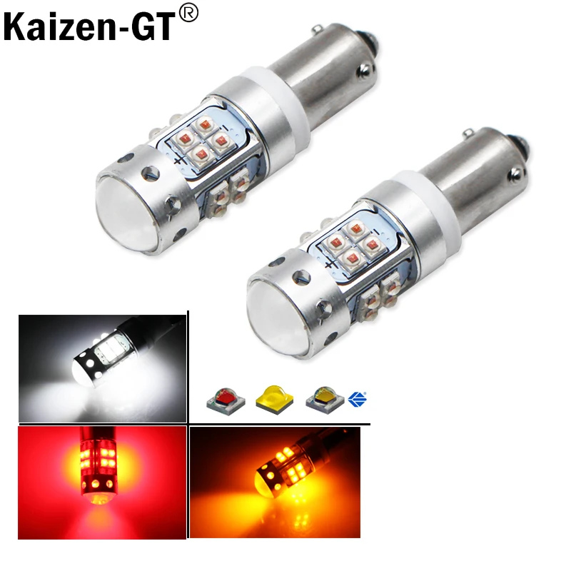 (2) 6000K Xenon White 16 SMD H21W BAY9s 120 degress LED Replacement