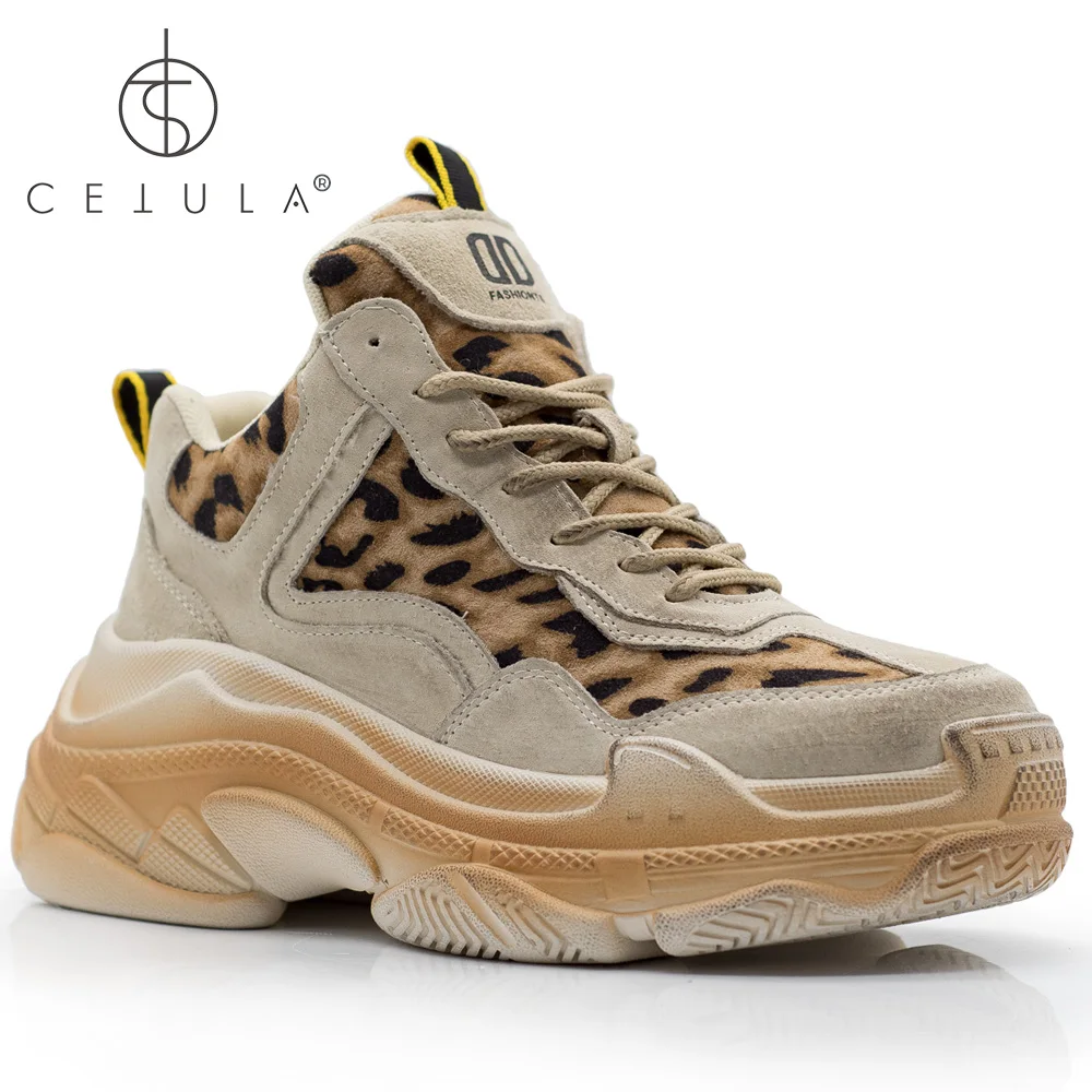 

@Cetula 2019 Handcrafted Lace-up Leopard Dots Leather Easy-pull Atheletic Women Shoes ft. Ink Finished Stack Oversize Outsole