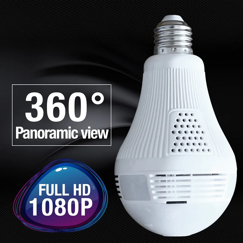 Zjuxin 1080 P лампы Wi Fi панорамный Камера 2MP полный Fisheye IP VR Cam двойной light Tech белый свет и