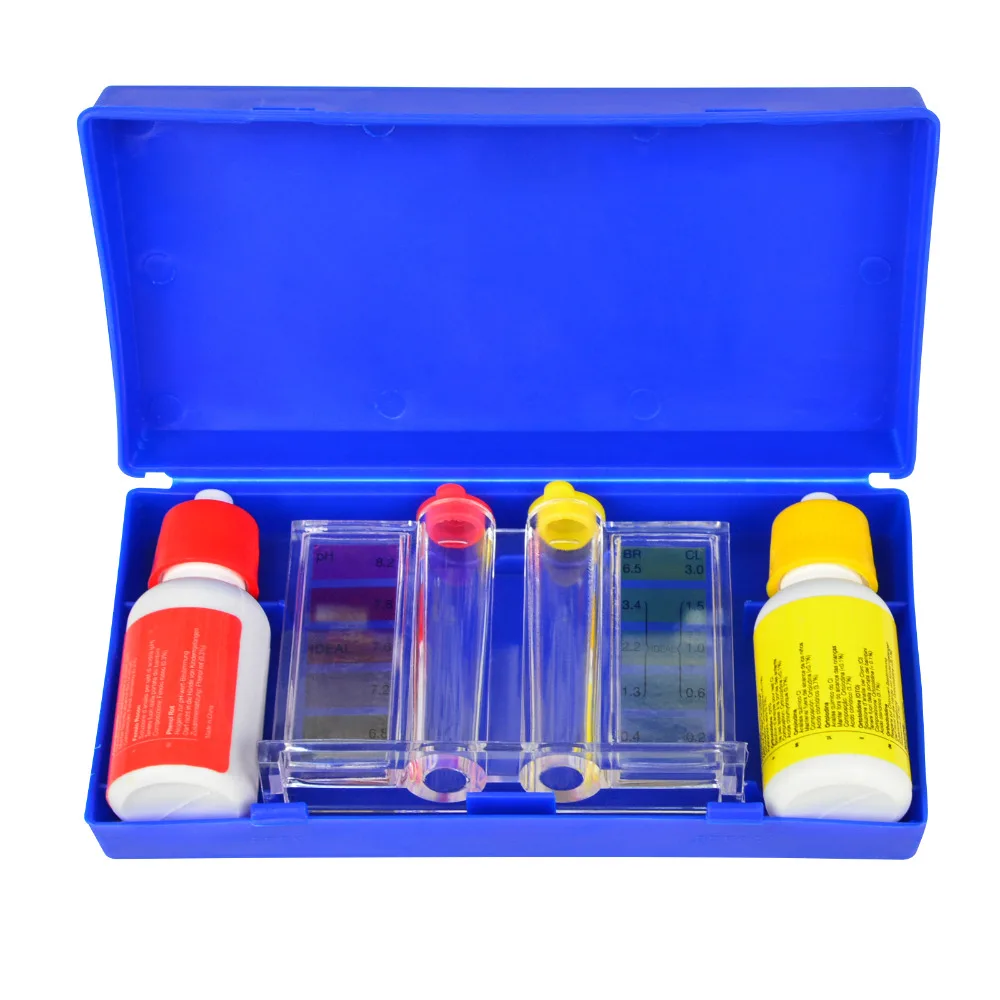 Набор для теста воды. PH Test Kit for Pool. Набор для тестирования воды. Тестер хлора и PH. РН тестер с пробирками.