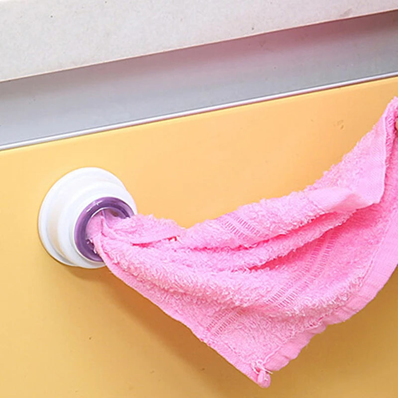 Настенный Круглый полотенец для ванной комнаты, пластиковые крючки для мытья полотенец, вешалка, держатель на присоске для кухонного столба, вешалка для полотенец