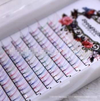 

2018 Color aircraft Eyelash 3D Russian Volume Eyelashes Extension Short Stem Pre made Fans Lash Eyelash Individual Extensions