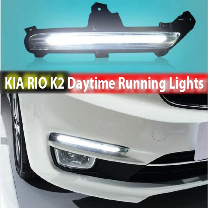 Hireno Car DRL Waterproof ABS 12V Daytime Running Lights for KIA RIO K2