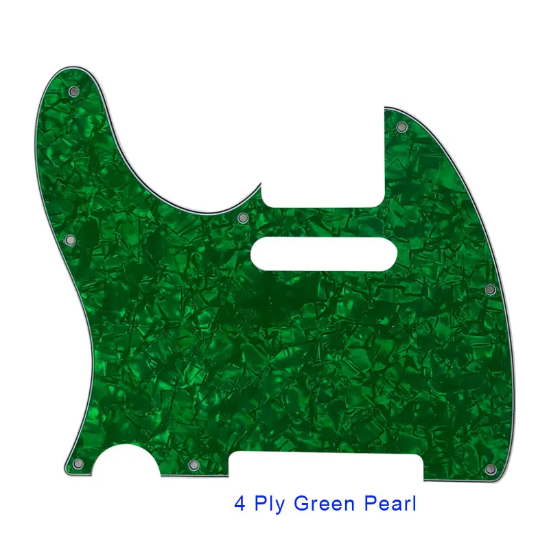 4Ply Green Pearl Pleroo гитары Запчасти-для нас левша Стандартный 8 резьбовыми отверстиями 62 год Tele гитара Telecaster накладку к царапинам пластины - Цвет: 4Ply Green Pearl