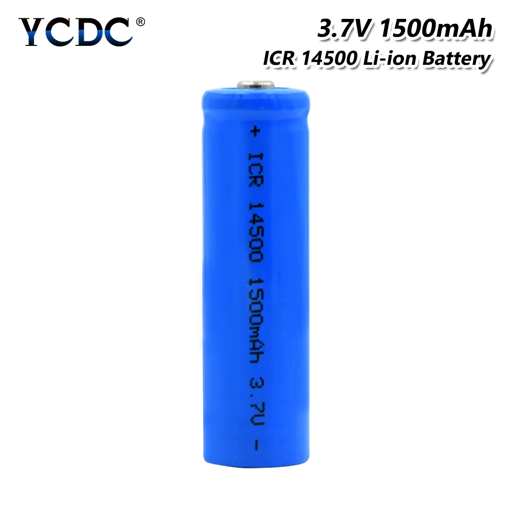 

ICR 14500 Battery 3.7V 1500mAh Li-ion Rechargeable Cell For Camera Torch Toy for Laser Pen LED Flash light Cell battery holder