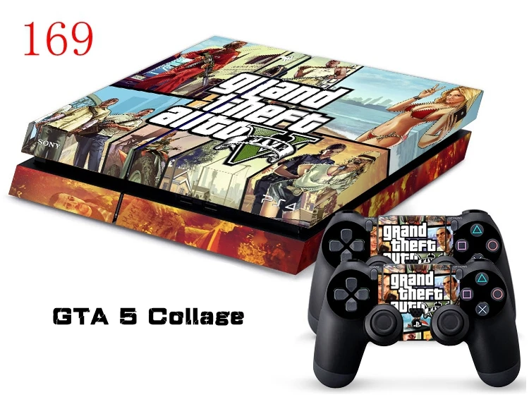 ОСТ Стикеры GTA 5 коллаж оберточная наклейка чехол для PS4 винил Стикеры для PS4 консоли и контроллер