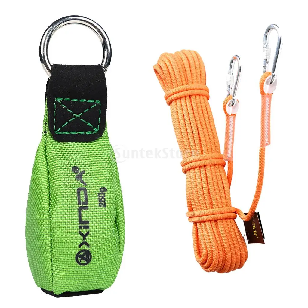 

20m/ 65.6' 9.5mm/ 0.37" Climbing Accessory Rope + 250g/ 8.8oz Arborist Tree Rigging Green Throw Weight