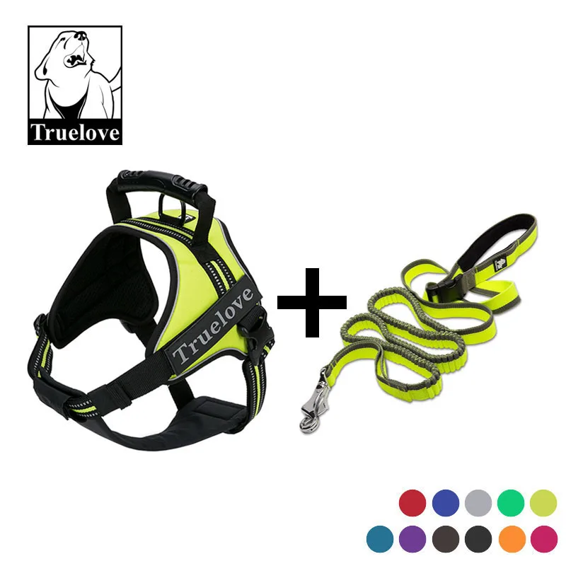 

Truelove No Pull 3M Reflective Dog Harness And Leash Set Soft Padded Vest Leash Unit For Service Police Dog Pet Supplies