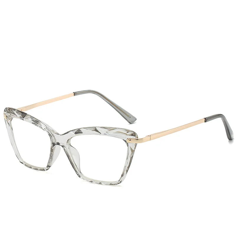 Kottdo Metal Square Women Eyeglasses Spectacle Frame Clear Designer Optical Glasses Frames Computer Eye Glasses - Цвет оправы: Clear Grey