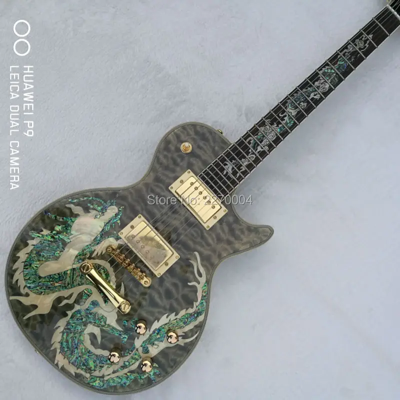 Custom shop natural abalone shell pearl inlay electric guitarin Guitar from Sports