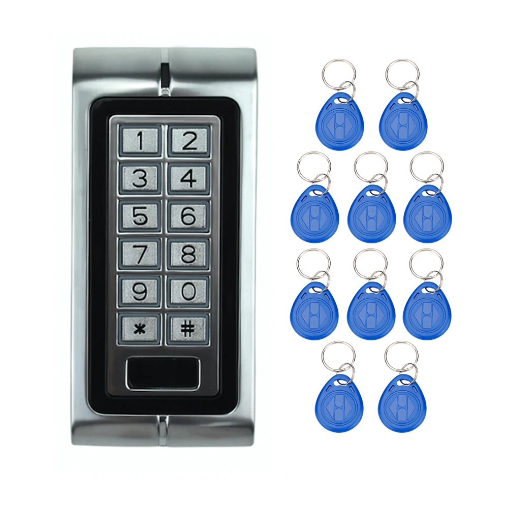 Free Shipping K2 RFID Electric Door Locks With Digital Button+10 ID Key Fobs for Door Access