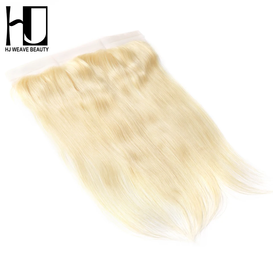 

HJ WEAVE BEAUTY 7A #613 Blonde Hair Lace Frontal Closure Brazilian Straight Remy Hair 13x4 Closure 100% Human Hair Free Shipping