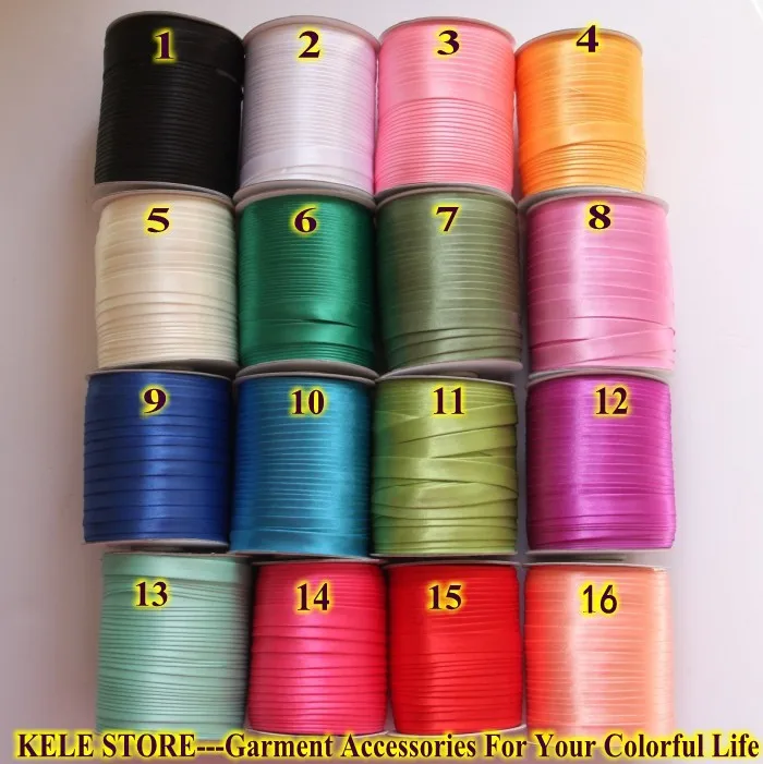 

Free shipping-- Polyester Satin Bias Tape,Bias Binding,size:15mm ,5/8" *144yds/bobbin,130m DIYgarment sewing item,various color