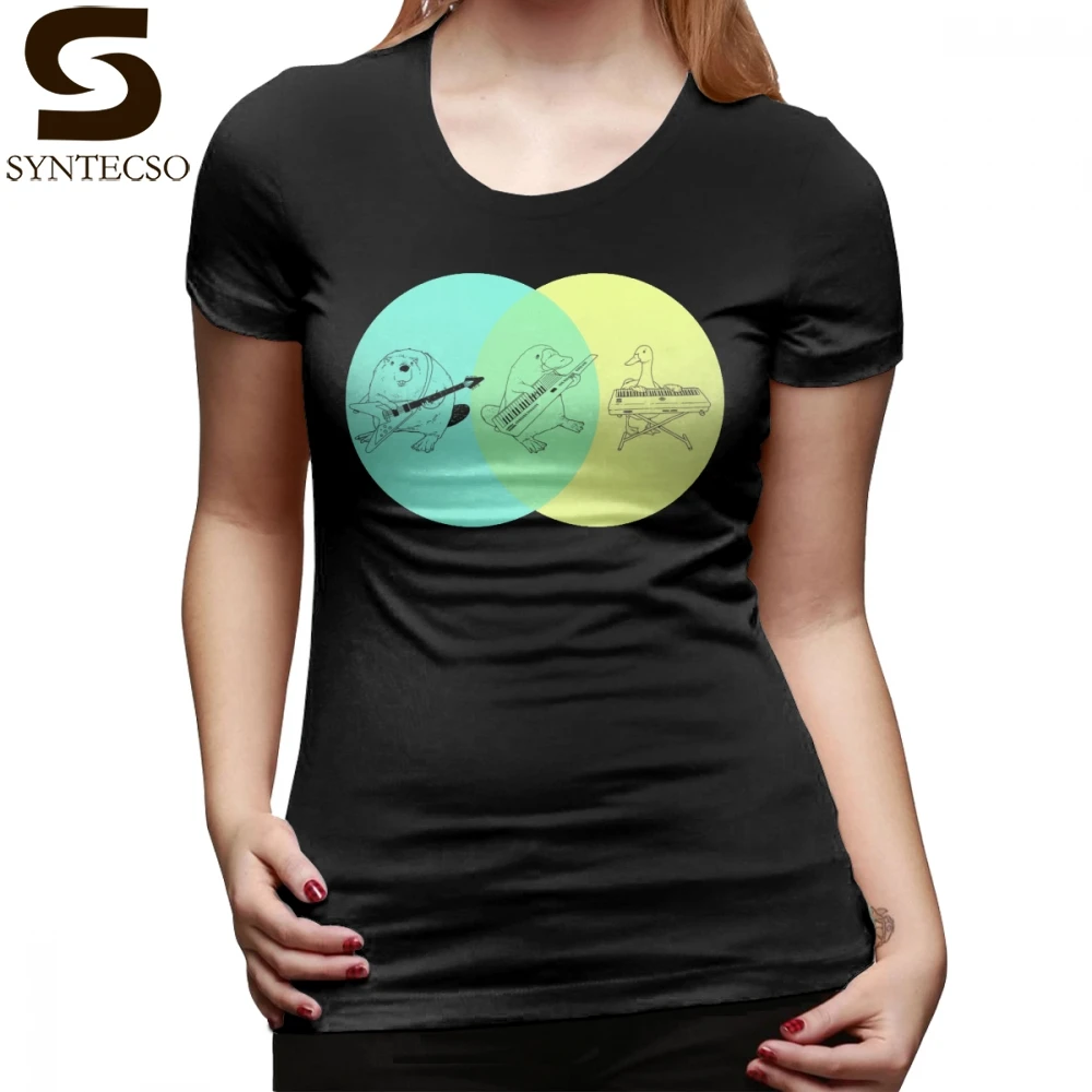 Клавиатура футболка кейтар Утконос Венна футболка со схемой с круглым вырезом Kawaii Для женщин футболка темно-плюс Размеры графических дамы