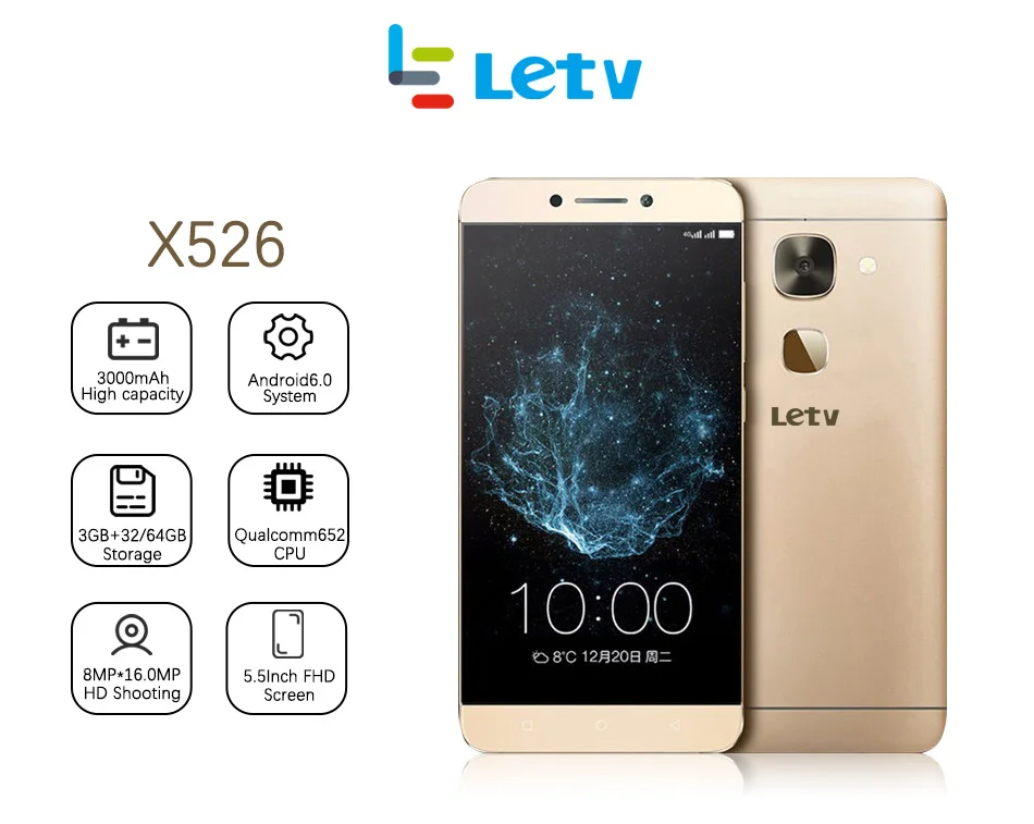 Letv LeEco Le 2X526X520 S3 X522 смартфон, глобальная версия, 5,5 дюймов, восьмиядерный смартфон Snapdragon 652, Android 6,0, 3 ГБ ОЗУ