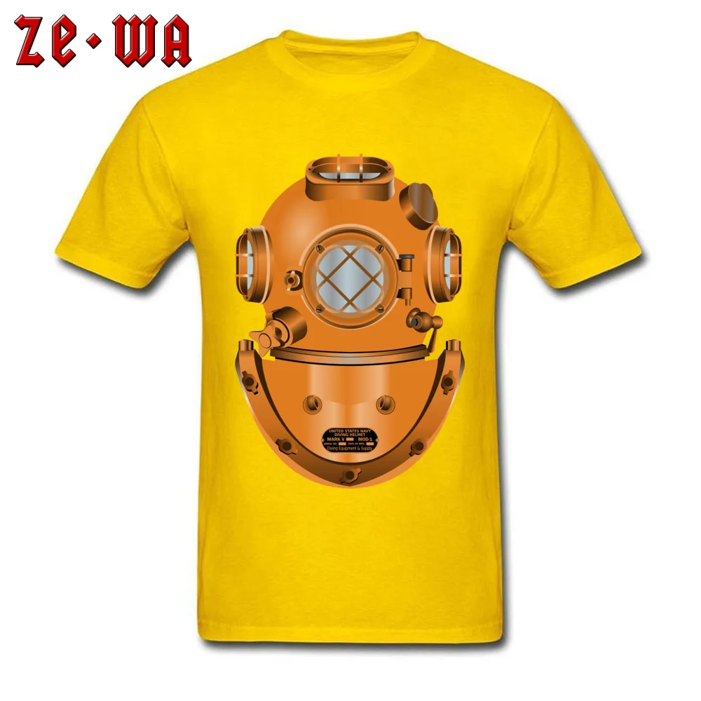 Family Mens T-shirts Crew Neck Short Sleeve All Cotton diving helmet 158250 Tees Crazy Tee-Shirts Drop Shipping diving helmet 158250 yellow