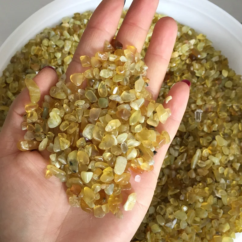 

Natural Yellow Amber Perot Crystal gravel mineral purify degaussing Fish tank Ornamental Specimen collection geological teaching