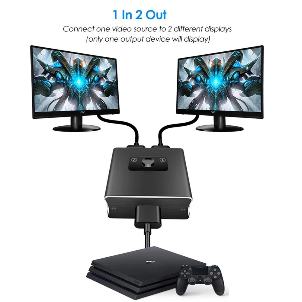 2020 1x2 HDMI двунаправленный коммутатор Поддержка 2 0 HDCP UHD 4K 2x1 переключатель HUB Box для