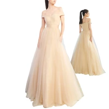 Новое поступление! Бальное платье с открытыми плечами и v-образным вырезом из тюля на молнии, платья для выпускного вечера Vestidos De