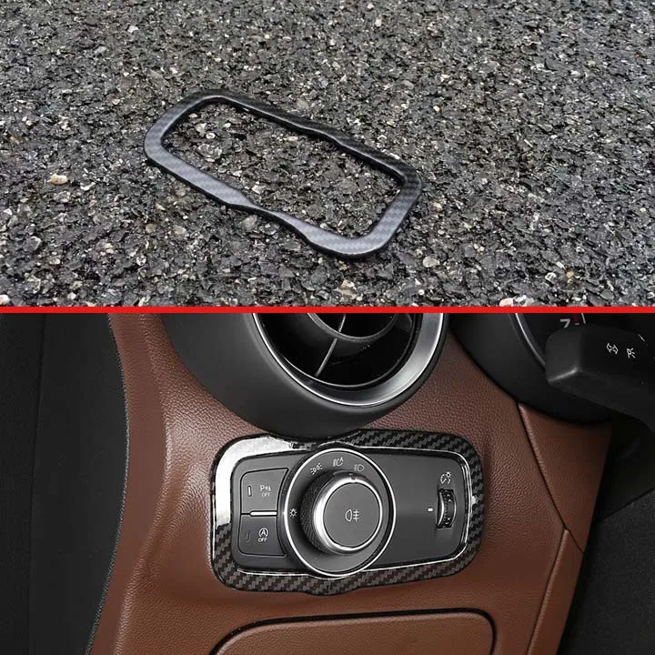 

For Alfa Romeo Stelvio 2017 2018 Car Accessories Carbon Fiber Style Head Light Switch Button Control Panel Cover Trim Bezel
