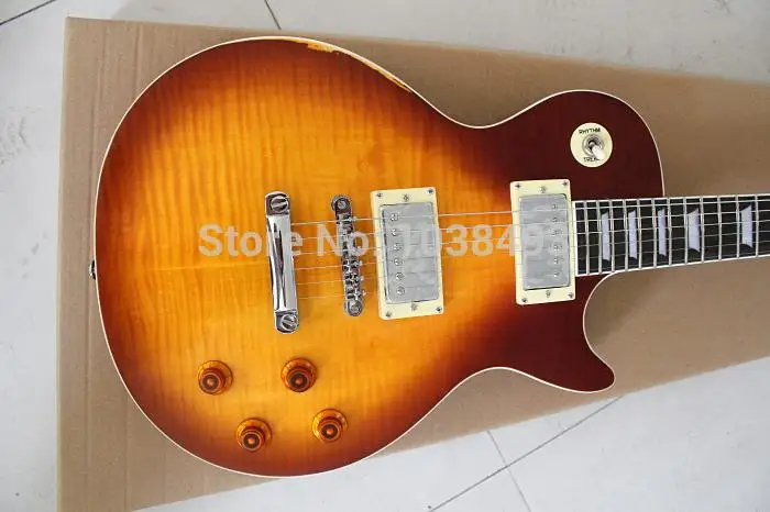 

Manufacturer of custom wholesale all kinds of electric guitar LP tiger stripes TBL color can be customized EMS free shipping