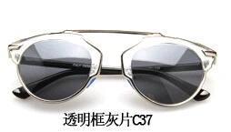 Drop free shiping quality NEW summer transparent metal frame UV 400 plastic cat eye sunglasses | Аксессуары для одежды