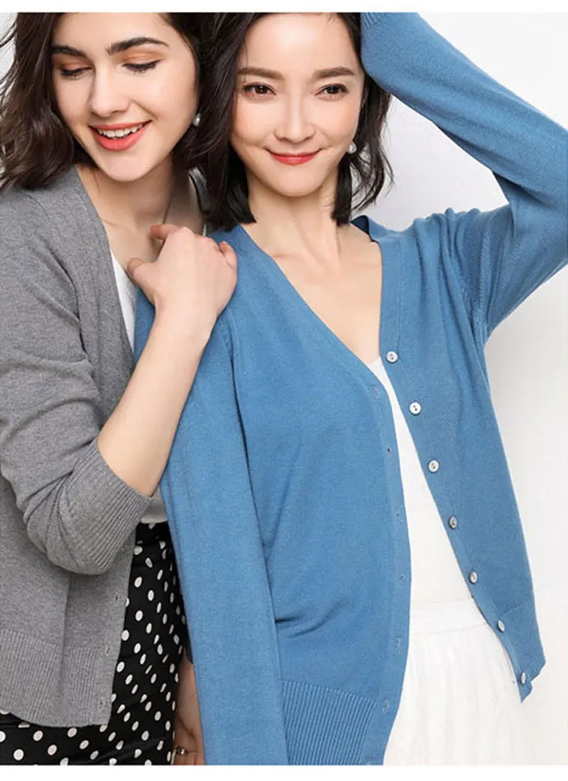 新款针织衫_2019新款女士针织衫开衫v领上衣时尚外套一件代发---阿里巴巴_21