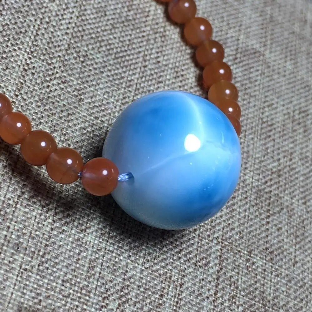 

Larimar Necklace Natural 100% Blue Larimar Pendant Necklace Rope Chain Gemstone Necklaces for Women Fine Necklaces