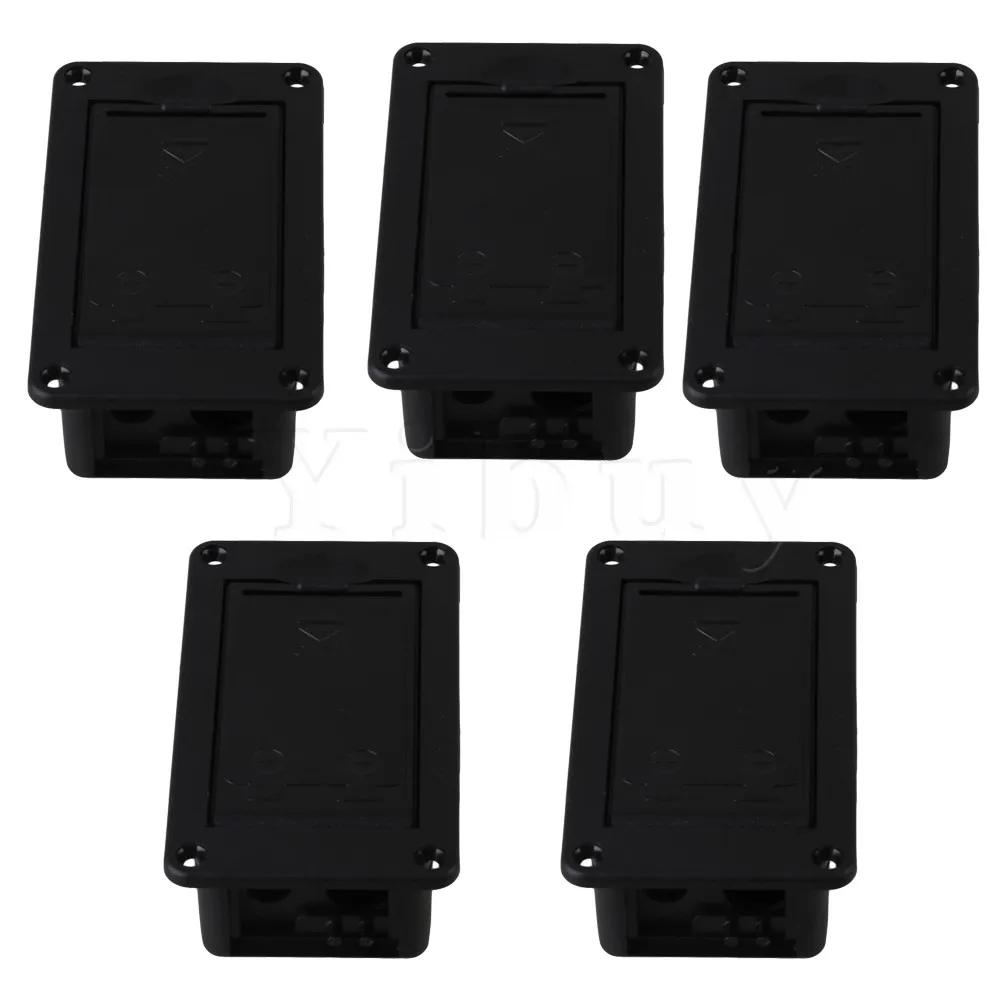 

Yibuy 5 pcs Pickup Guitar Bass 9V Battery Holder Flip-Open Type Easy Replacemnent