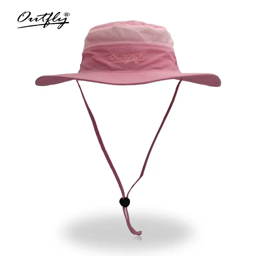 Sombreros cubo Boonie verano para hombre sombreros pescador ala ancha sombrero cubo pesca para sol malla transpirable poli/éster