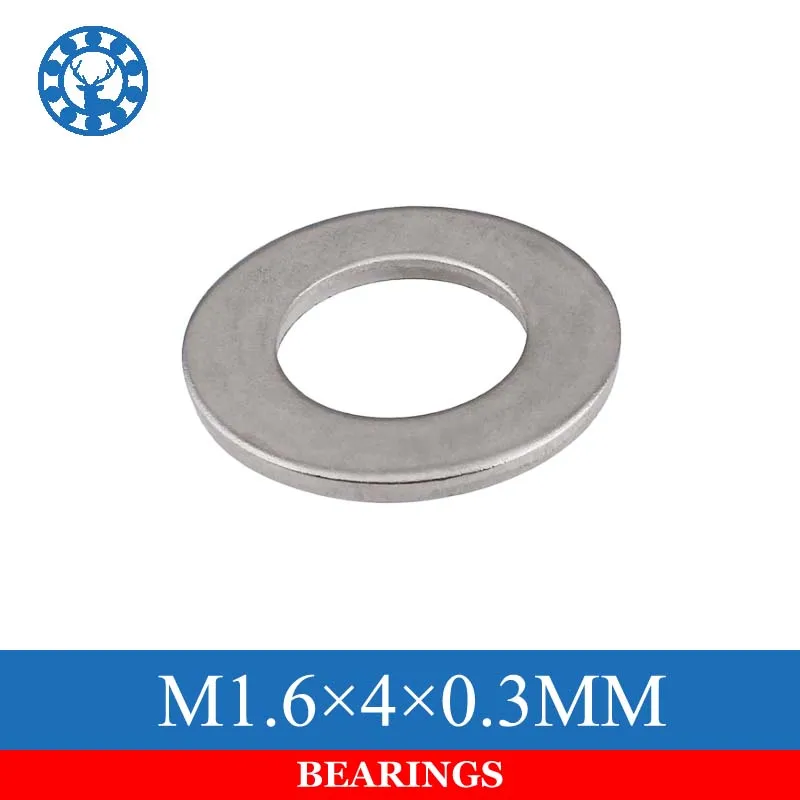 

100 шт., плоская стиральная машина DIN125 ISO7089 M1.6X4X0.3MM 304 из нержавеющей стали