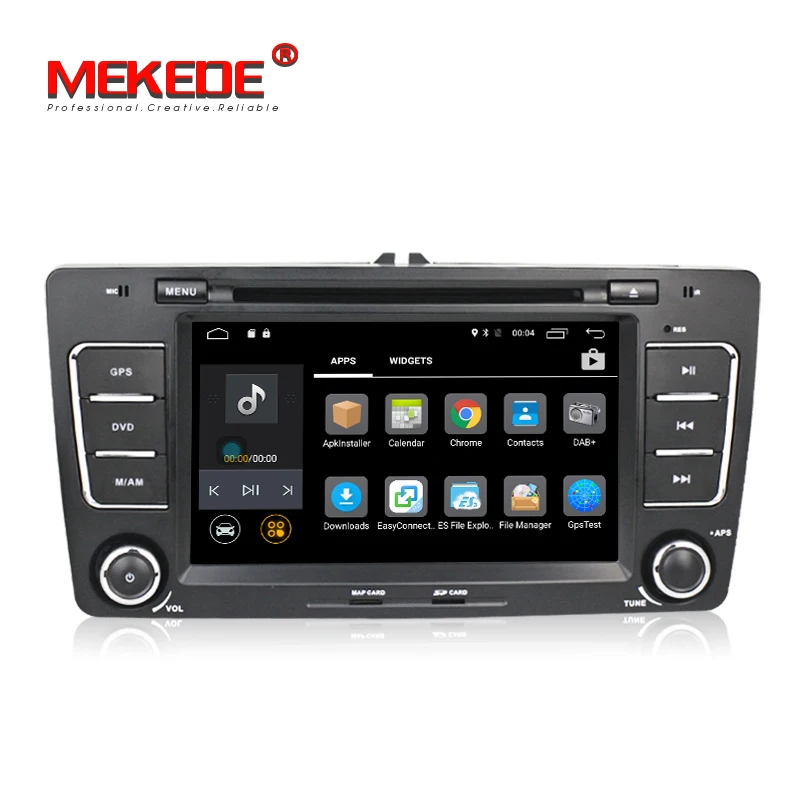 Discount 1024*600 Quad Core 4 Android 7.1 Car DVD Stereo Radio Player For Skoda Octavia 2009 2010 2011 2012 2013 a5 GPS Stereo BT System 1
