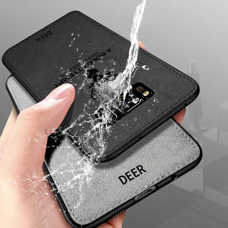 Роскошные тканевые чехлы для телефонов с оленем samsung Galaxy S8 S9 S10 A6 Plus A7 ультра