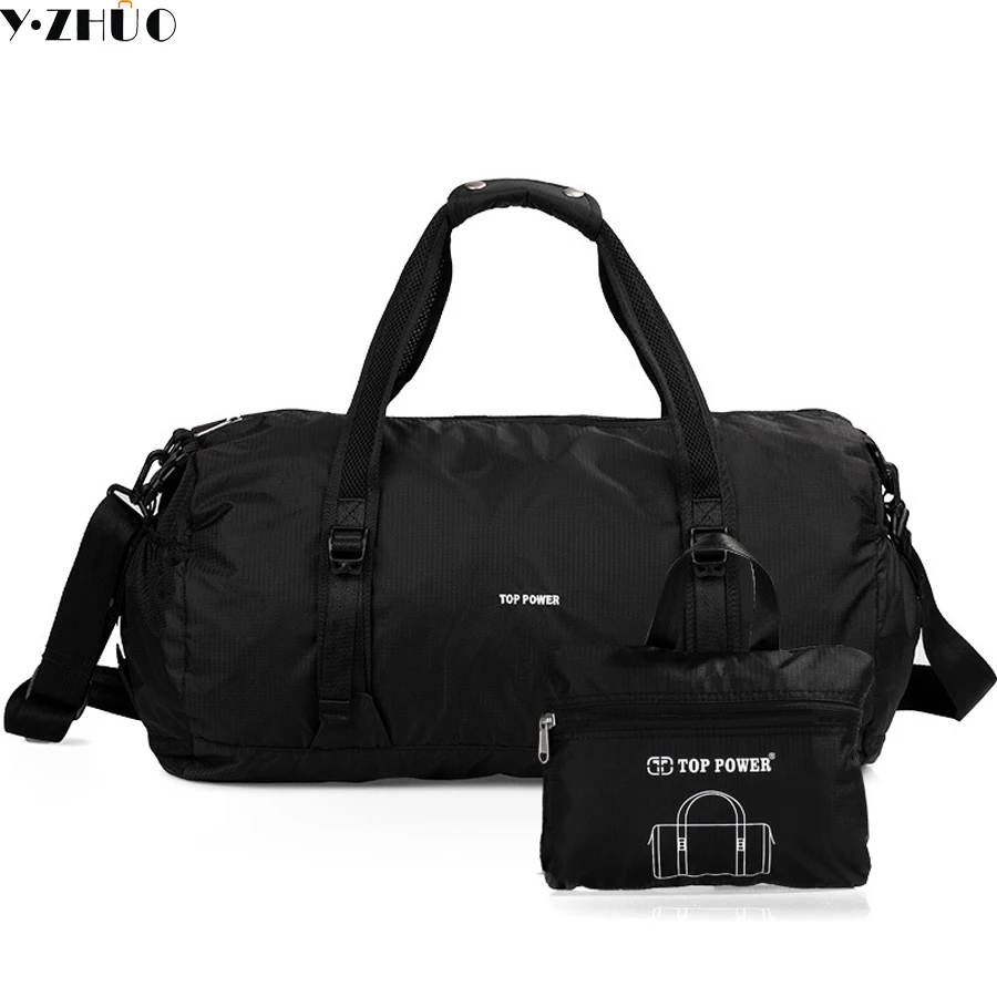 nylon men travel bag waterproof black large capacity handbags messenger bags folding men