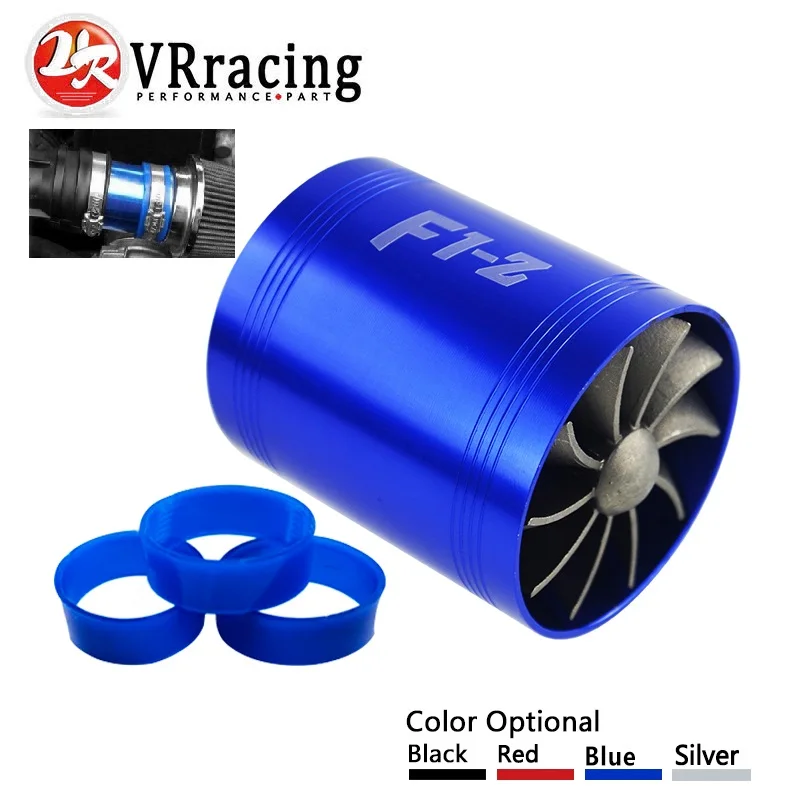 turbina con 3 supporti in gomma Doppio ventilatore a turbina per auto universale filtro aria a gas e carburante