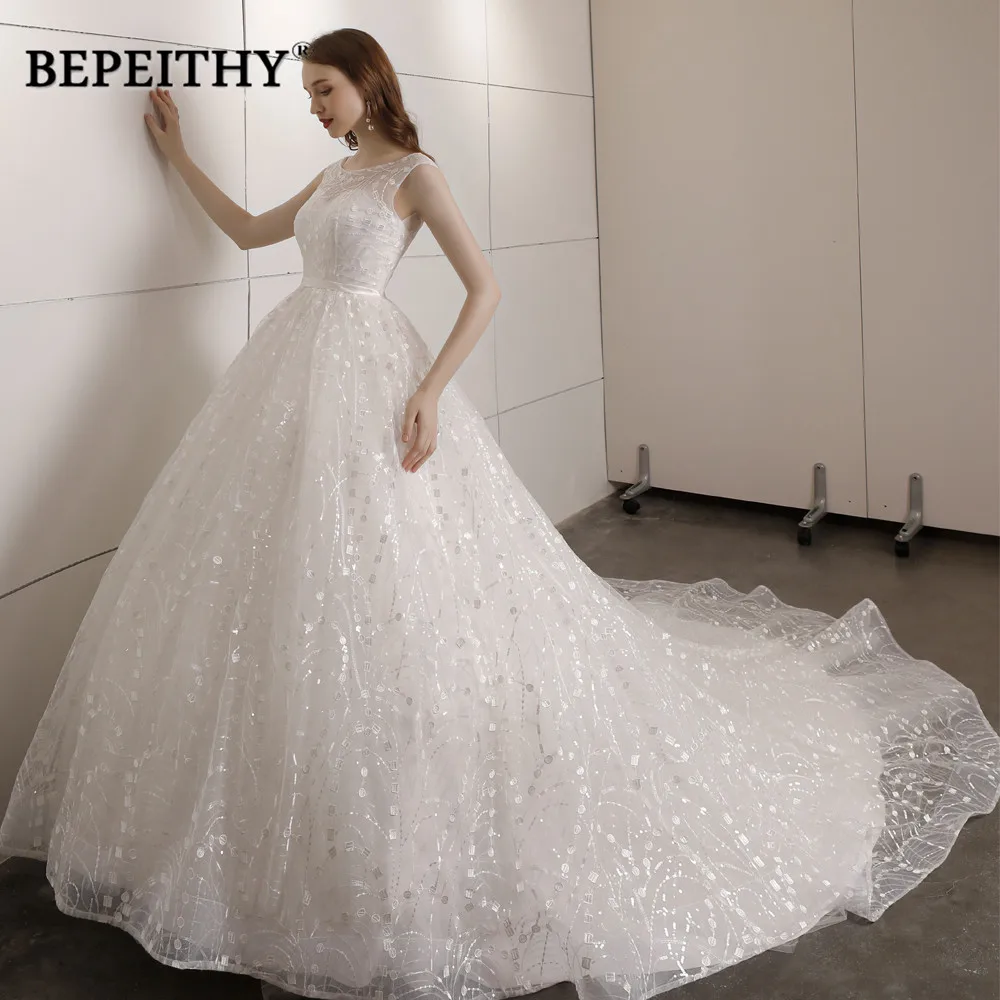 Vestido De Novia бальное платье свадебное платье со шлейфом винтажное кружевное свадебное платье с поясом 2019 новое поступление