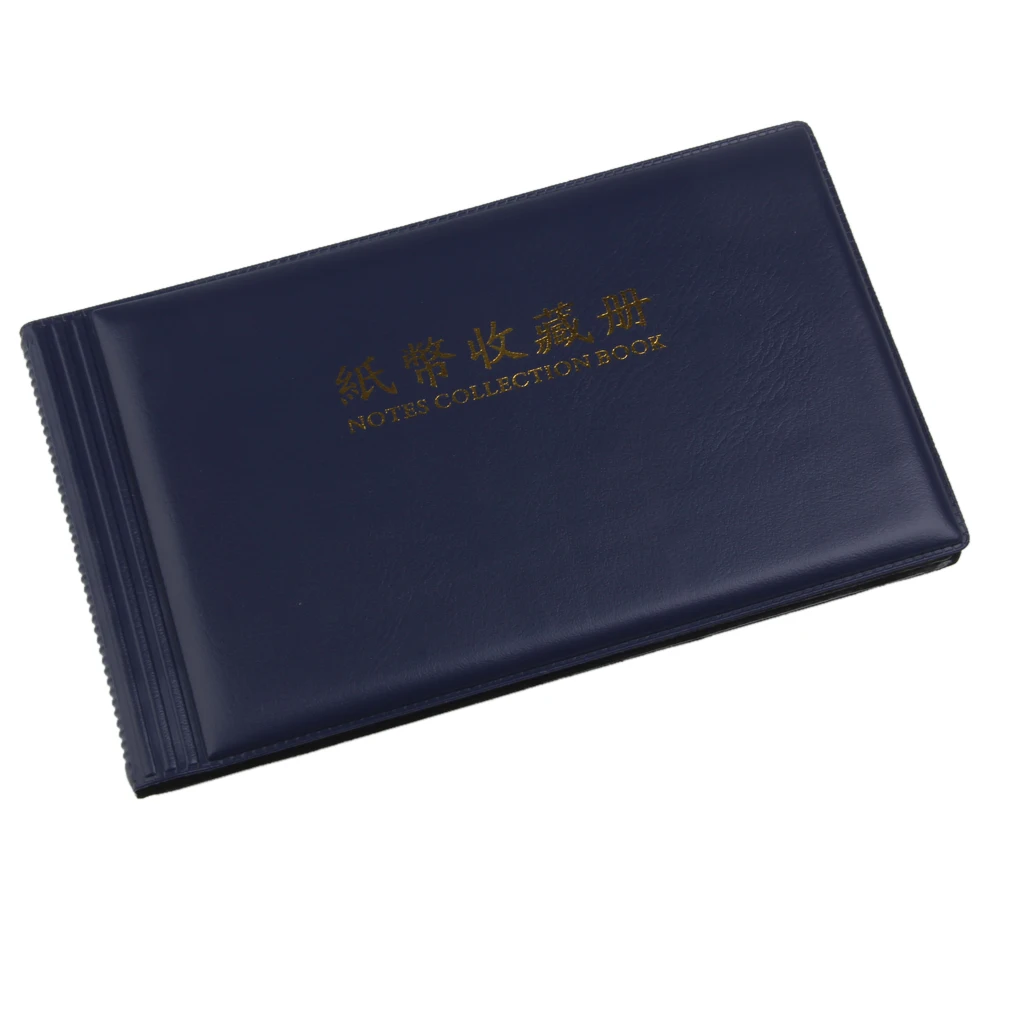Banknote Currency Album Paper Money Pocket 30 Pages for Collectible Display Royal Blue