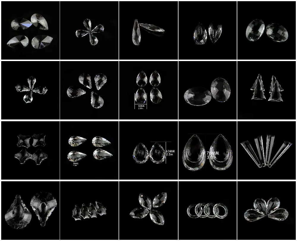 Высокое качество Длинные в форме сетки 76 мм/89 мм прозрачные хрустальные призмы Подвески кристаллы части для люстры для отеля хрустальные лампы Декор