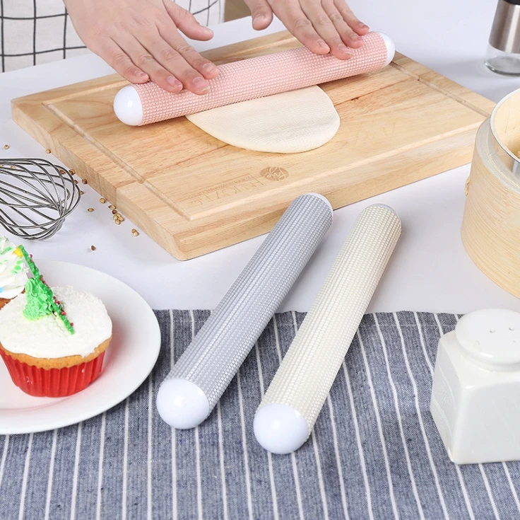 

Rolling Pins Bakeware Tool Plastic Dough Rolling Pin Cookies Christmas Decorative Roller Cutter Cooking Non Stick Rolling Pin