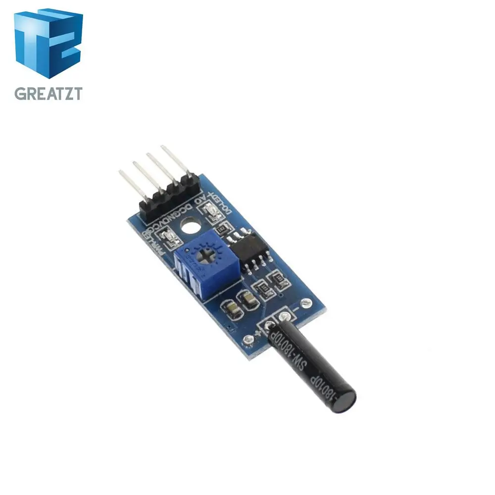 

GREATZT Vibration Sensor Module Normally Opened Type SW18010P Vibration switch alarm sensor module for Arduino