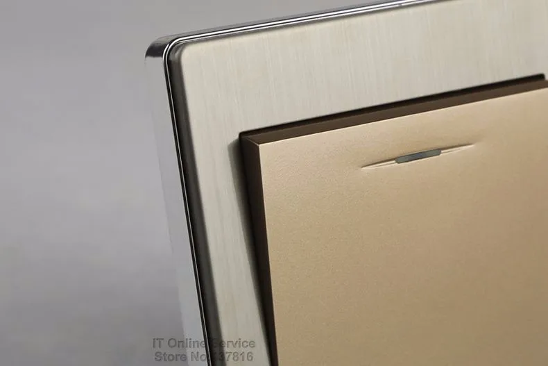 E9 Серия матовый нержавеющая сталь золотой настенный выключатель с флуоресценцией 1 комплект 1 способ один переключатель управления розетка панель