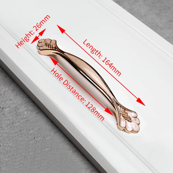 NAIERDI янтарные белые европейские ручки для шкафа из алюминиевого сплава дверные ручки для кухни ручки для выдвижных ящиков ручка для шкафа - Цвет: LA867AW-128
